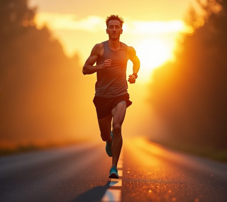 Runner on a trail matching breath to stride