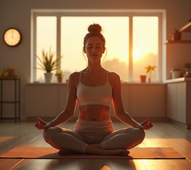 Person doing breathwork during a fasting window