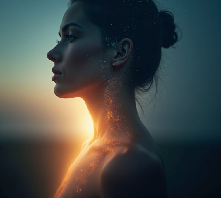 Person doing morning breathwork with sunlight on face