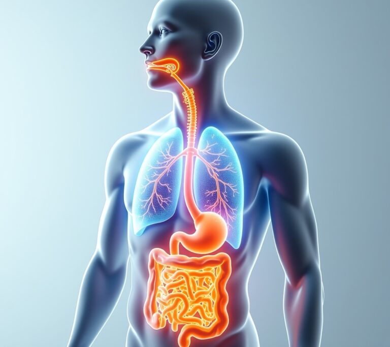 Person doing slow breathing with hands on abdomen